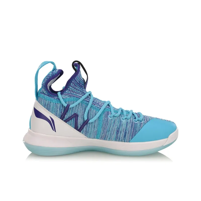 LiNing All In Team 6 Wade Collection Shock Absorbers Mid Top Basketball Shoes Men's Blue White-1