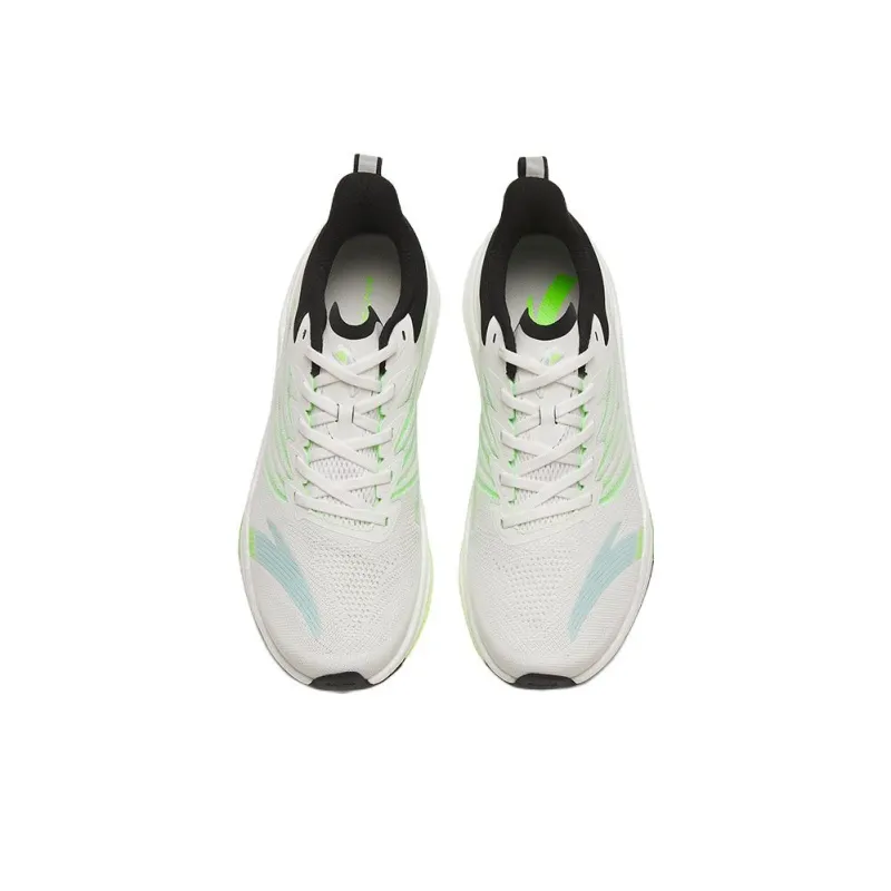 Anta MACH 3.0 Cushioned Slip Resistant Abrasion Resistant Low Top Casual Running Shoes Men's White Green-2