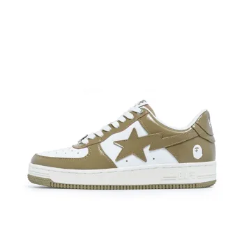 BAPE A BATHING APE Bape Sta Patent Leather White Khaki 2023