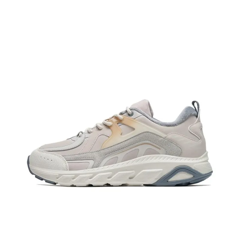 XTEP Junling Cotton Shoes Warm And Wear Resistant Low Top Running Shoes Men's Tea White-0