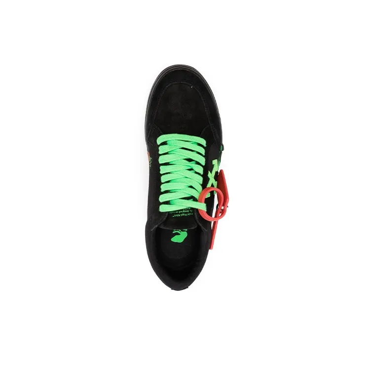 OFF WHITE Vulcanized Low Top Stylish Skateboarding Shoes Men's Black Green-3