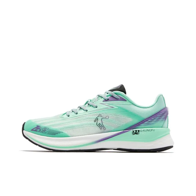 QIAODAN Feiying 2.0 Slip Resistant, Abrasion Resistant, Breathable Low Top Running Shoes Men's Green Purple-0