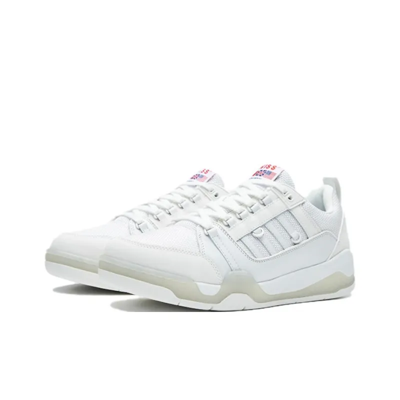 KSWISS Durable Breathable Low-Top Casual Shoes Unisex White Gray-2