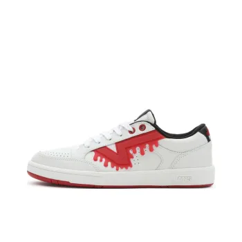 Vans Lowland CC Drip Anti-Slip Wear-Resistant Low-Top Skateboard Shoes Unisex White Red