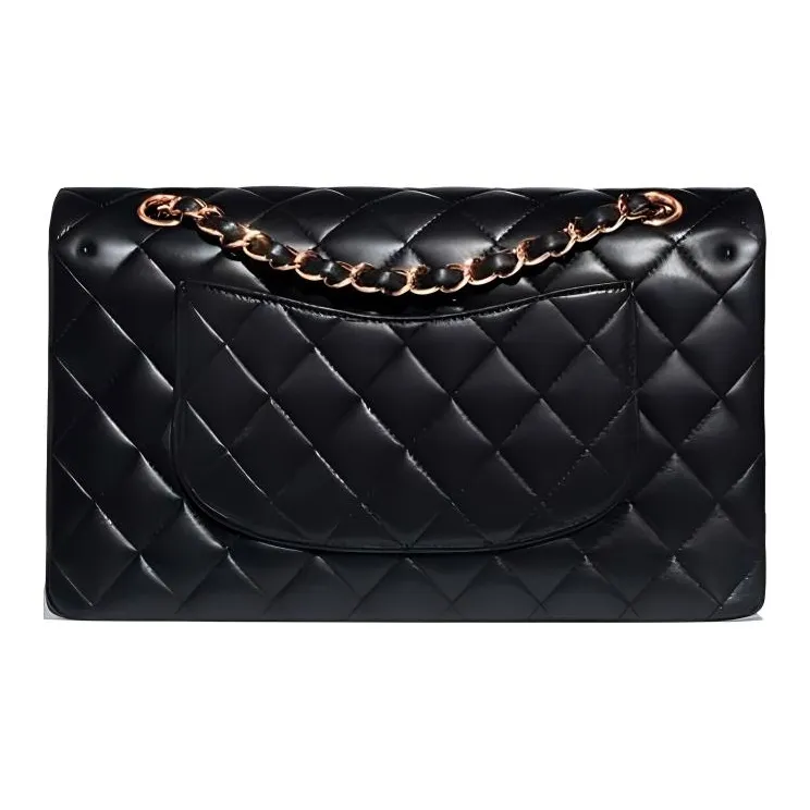 CHANEL Classic Flap CF Lambskin Portable Crossbody Bag, Shoulder Bag Medium Size Women's Black-2