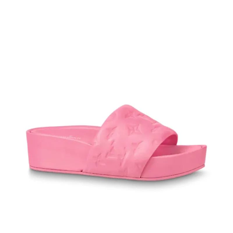 LOUIS VUITTON Jumbo Flatform Stylish Sandal Women's Rose Red-1
