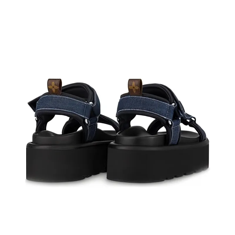 LOUIS VUITTON Beach Sandals Women's Blue-2