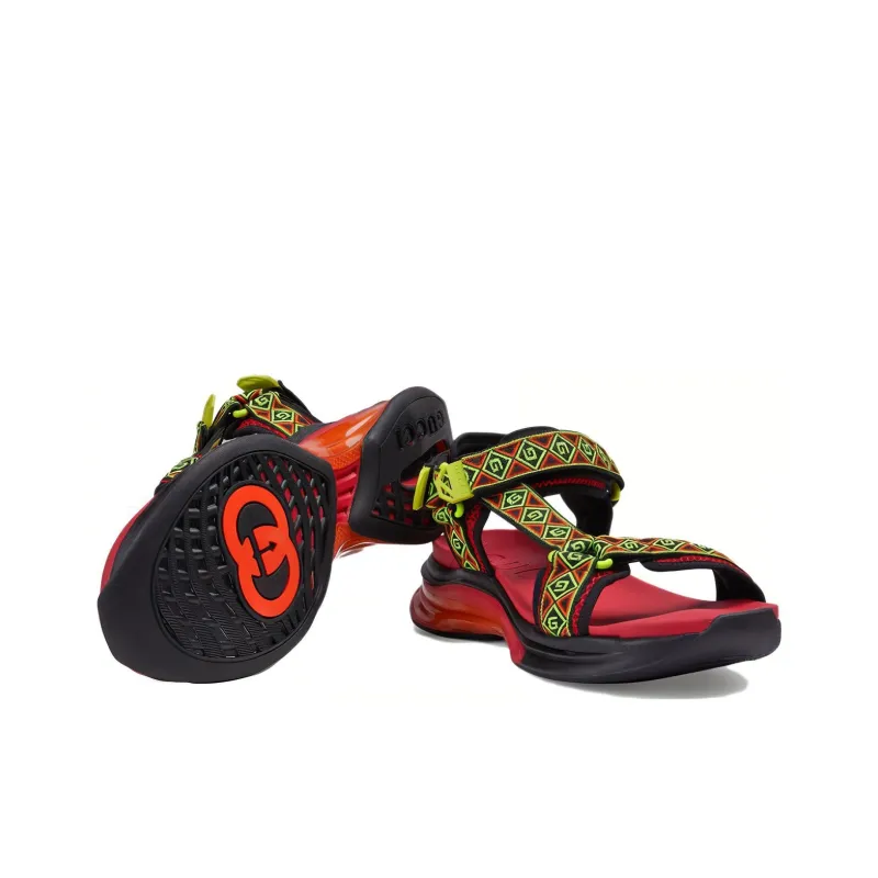 GUCCI RUN Beach Sandals Men's Red-4