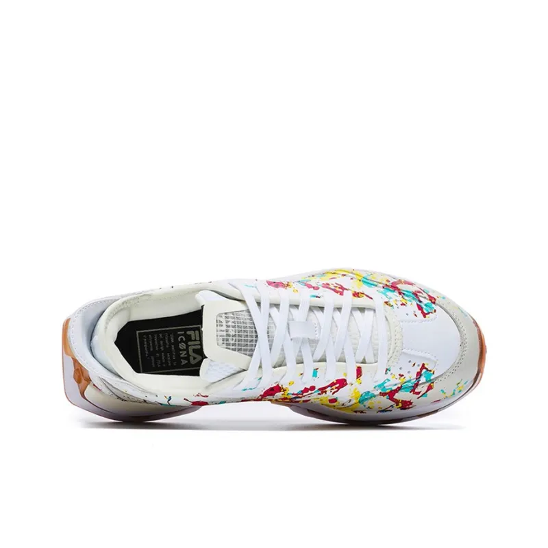 FILA KM Cushioned Anti Slip And Wear Resistant Lightweight Low Top Casual Shoes Women's White-2