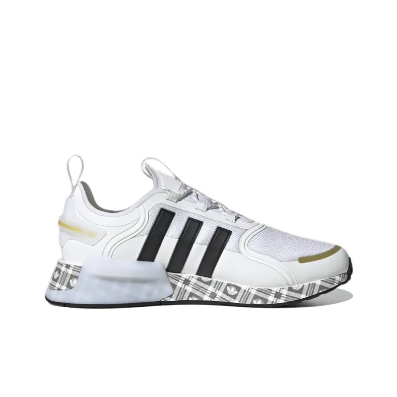 Adidas Nmd R1 V3 White Black Gold Tartan Trefoil-1