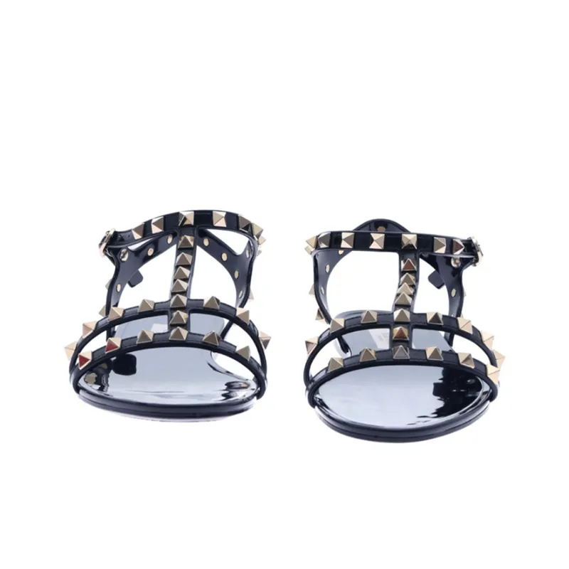 Valentino Rockstud Strap Sandals Women's Navy-3