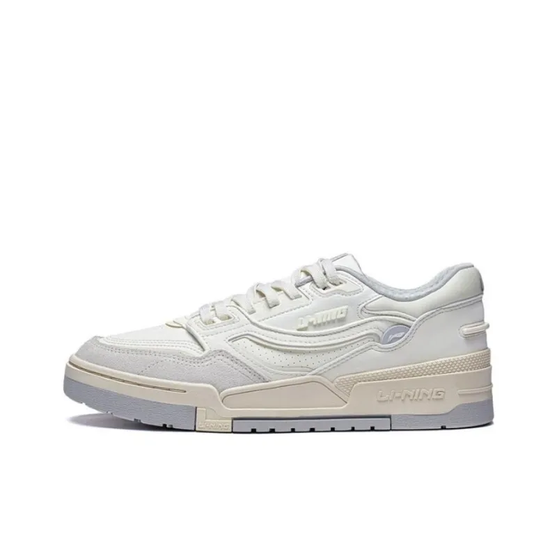 LiNing 001 BTC Abrasion Resistant Breathable Low Top Skateboard Shoes Women's White-0