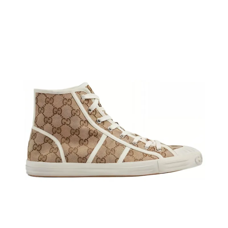 GUCCI Signature High Top 'GG Canvas Beige Ebony'-1
