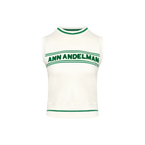 Ann Andelman Tank Tops Women's White/Green