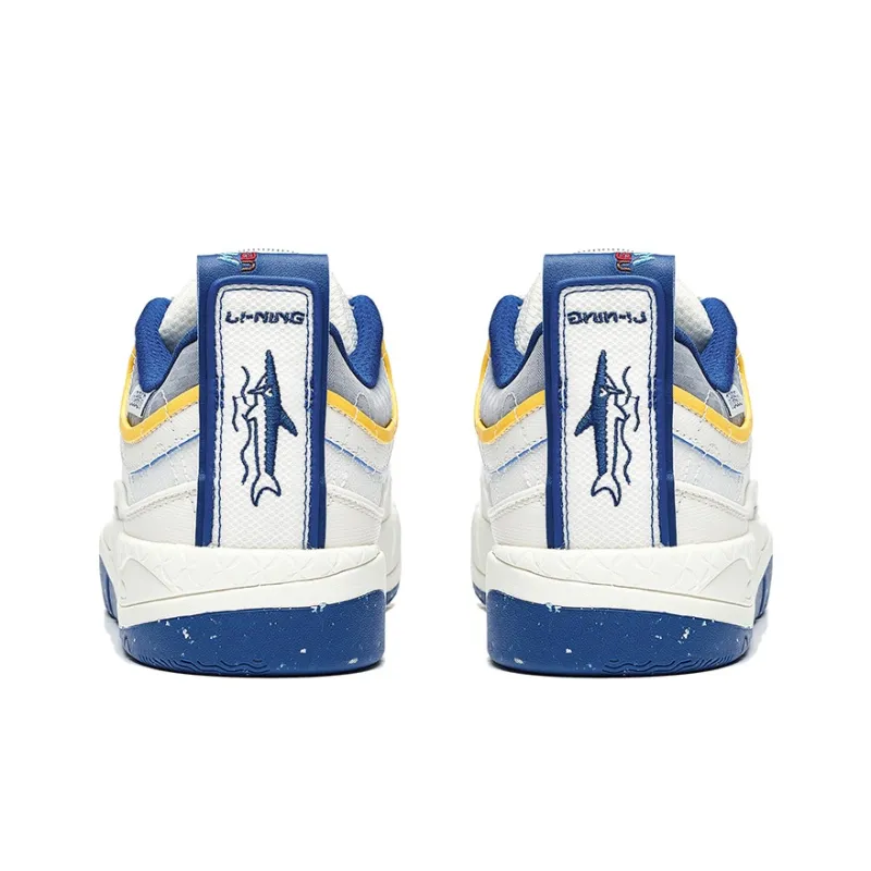LiNing CF Tracing Honor 3 Cushioning Wear Resistant Low Top Sports Casual Shoes Men's White Blue-3