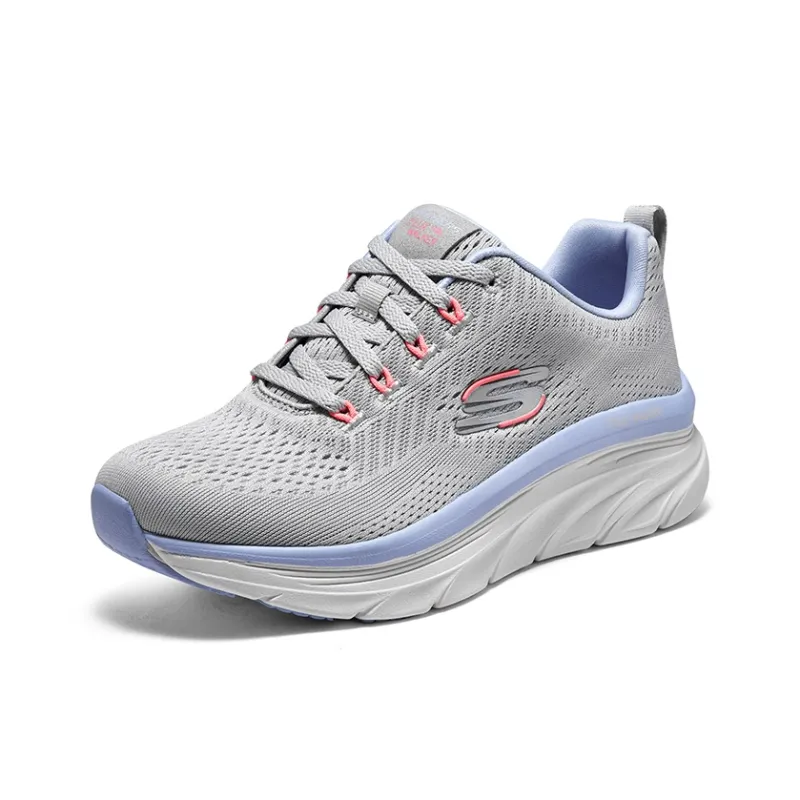 Skechers D'lux Walker Anti Slip Wear Resistant Low Top Casual Shoes Women's Gray Purple Pink-2