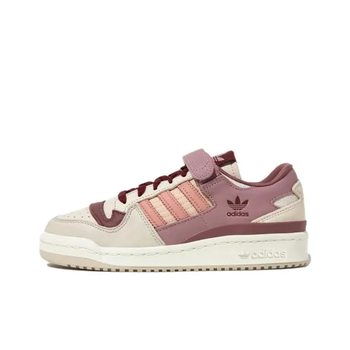 Adidas Originals FORUM Skateboard Shoes Women's Low-Top Cream White/Pink Purple/Deep Purple