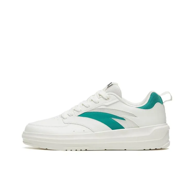 Anta Life Collection Slip Resistant, Abrasion Resistant, Breathable Low Top Skateboard Shoes Men's White Green-0