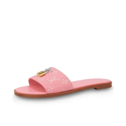 LOUIS VUITTON Lock It Slide Slippers Women's Pink