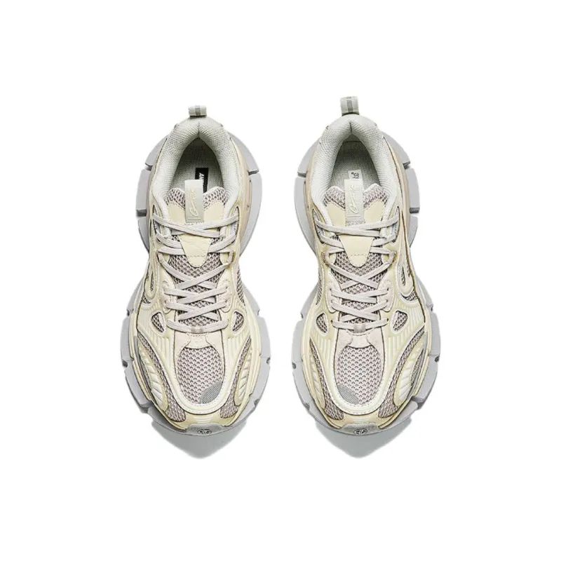 Anta Slip-Resistant Low-Top Running Shoes Men's Beige Gray-2