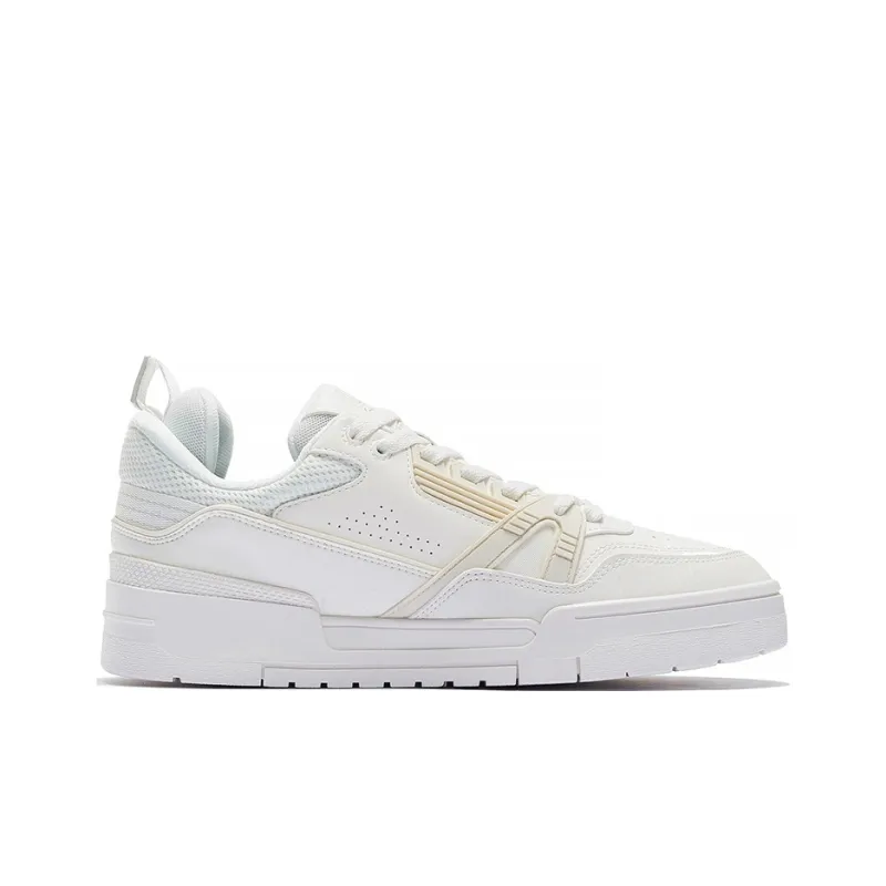LiNing 001 BTC BTC Non slip Lightweight Low Top Skateboard Shoes Men's White-1