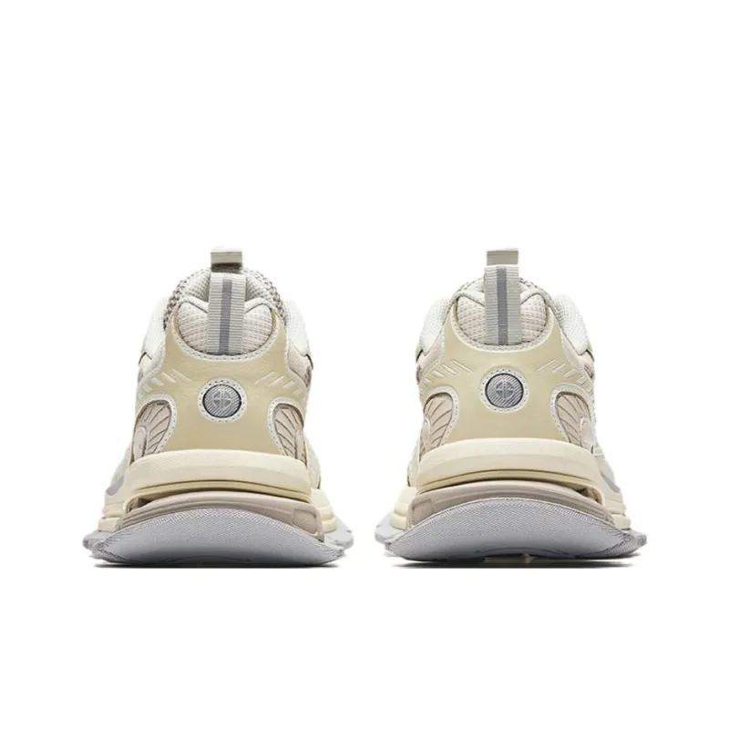 Anta Slip-Resistant Low-Top Running Shoes Men's Beige Gray-3