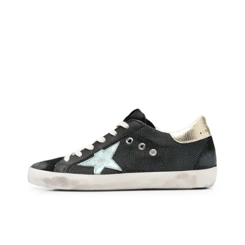 Golden Chelsea Super Star Stylish Skateboarding Shoes Women's Black