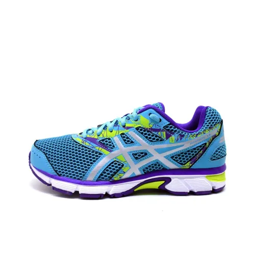 Asics Gel-Excite 4 Wear-Resistant Slip-Resistant Low-Top Running Shoes Women's Blue Purple