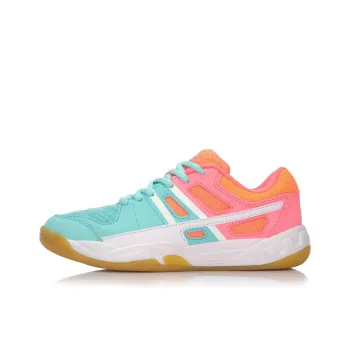 LINING Attack Badminton Shoes Women's Low Top Blue/Pink/Orange