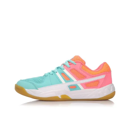 LINING Attack Badminton Shoes Women's Low Top Blue/Pink/Orange