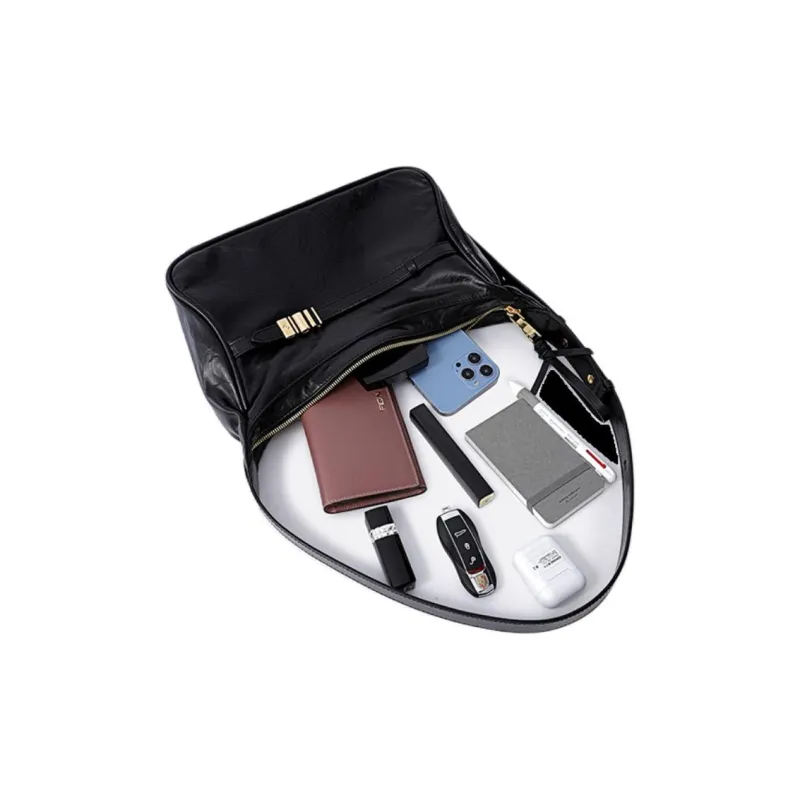 FION Cow Leather Crossbody Bag, Shoulder Bag Regular Women's Black-4