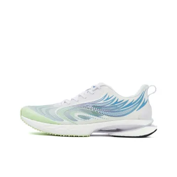 XTEP Fei Ling Cushioned Slip Resistant Abrasion Resistant Breathable Low Top Casual Running Shoes Women's White Blue