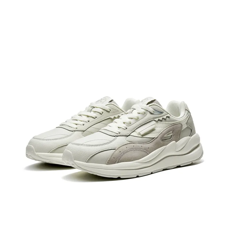 XTEP Retro 80 Anti Slip Wear Resistant Low Top Sports Casual Shoes Men's White Gray-2