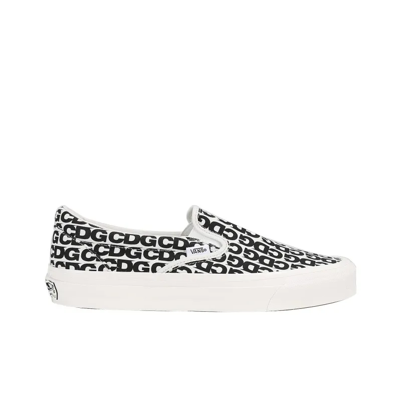 Vans Vault Slip On Lx Comme Des Garcons White Black-1