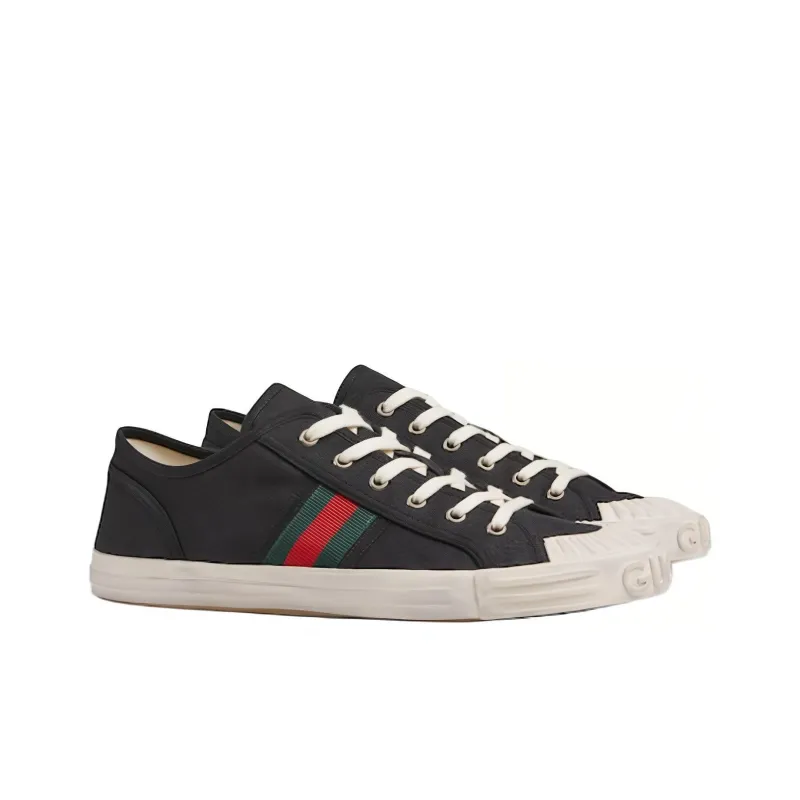 GUCCI Low Top Skateboard Shoes Men's Black-2