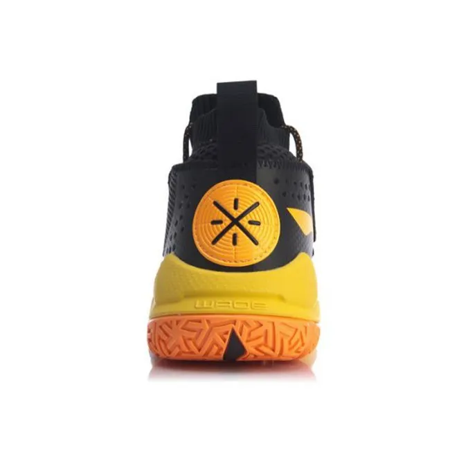 LiNing Wade Fission 5 Cushioned Slip Resistant Low Top Basketball Shoes Men's Black Yellow-3