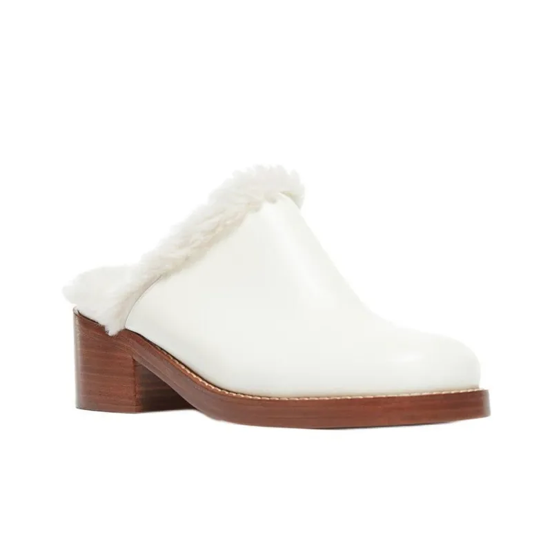 GABRIELA HEARST Closed Toe Slippers 5cm Women's White-2