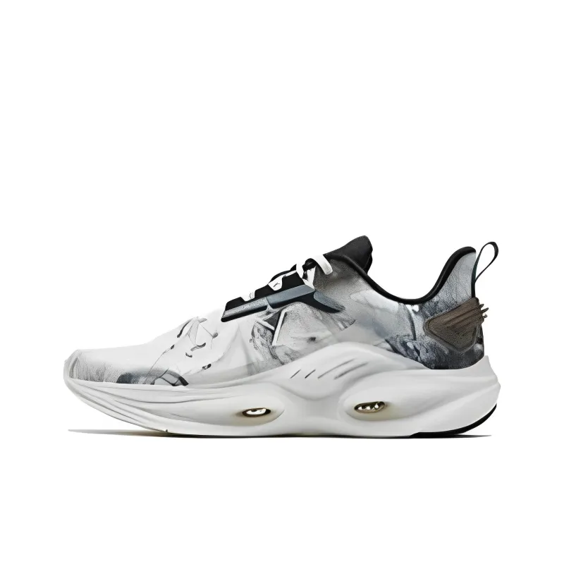 XTEP Qing Feng 6.0 Durable Breathable Low Top Running Shoes Men's White Black-0