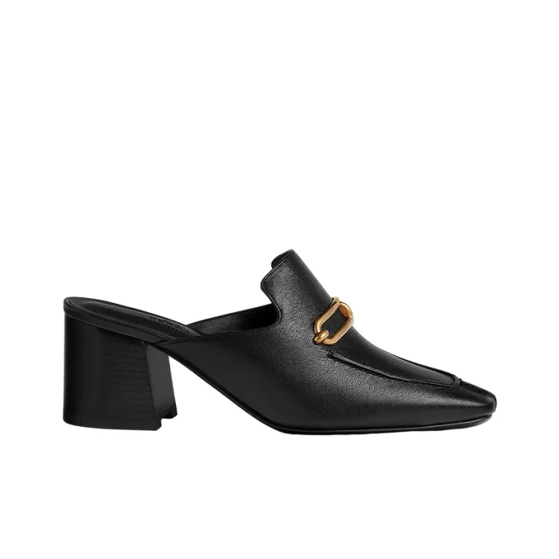 HERMES Gisele Stylish Sandal 6cm Men's Black-1