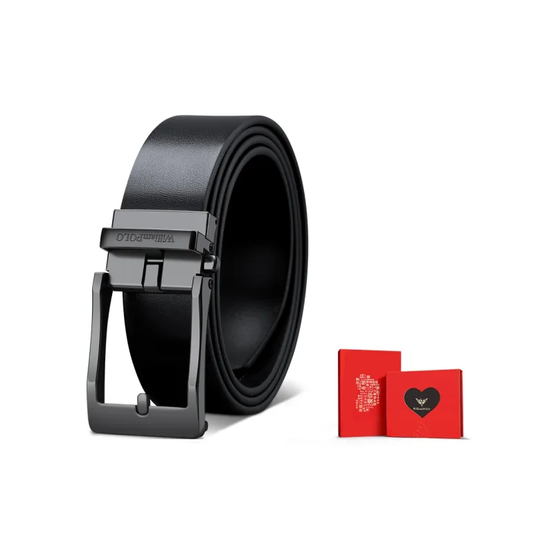 WilliamPOLO Cow Leather Belt Men's 3.5cm Width-4