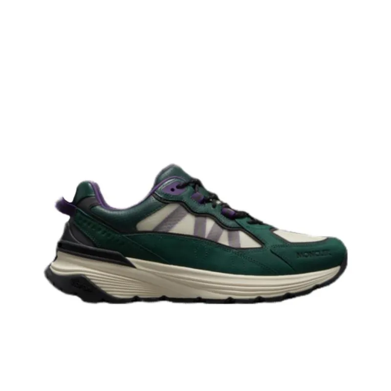 Moncler Lite Runner Anti-Slip Wear-Resistant Low-Top Casual Shoes Men's Green Beige-1