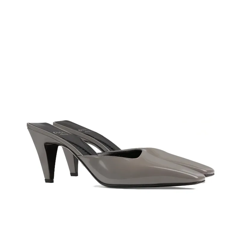 GUCCI Interlocking G-plaque Patent Mules-1