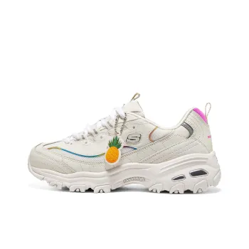 Skechers D'LITES 1.0 Fruit Bears Durable Breathable Low Top Casual Shoes Women's White