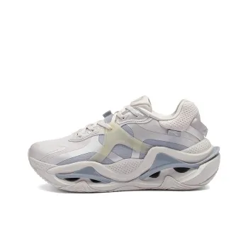 361° Wind Swirl Cushioning, Slip Resistant, And Abrasion Resistant Low Top Running Shoes Gray White