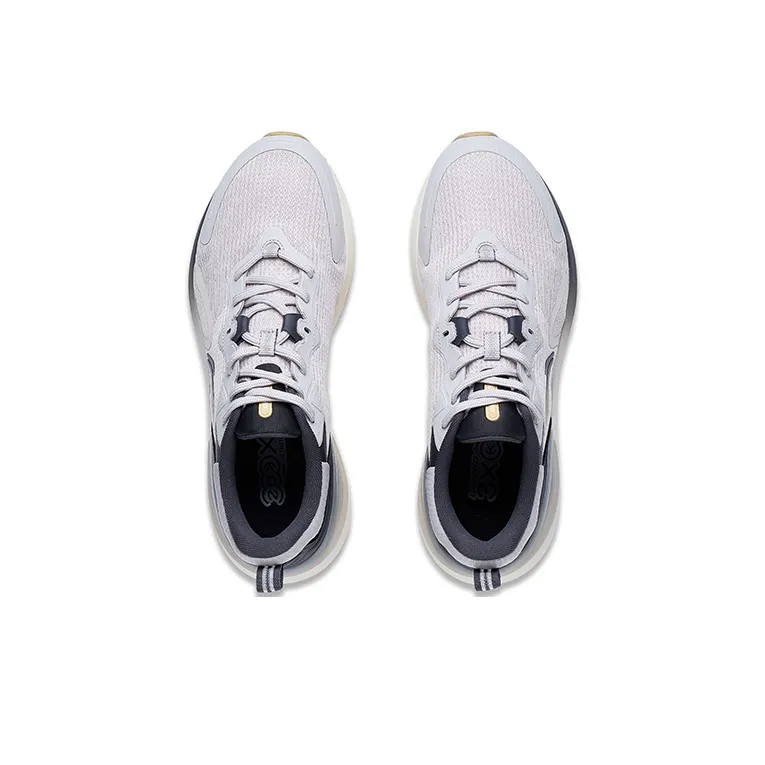LiNing Anti Slip Wear Resistant Breathable Lightweight Low Top Casual Running Shoes Men's Gray-2