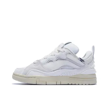 LiNing Wave Golden Anti Slip Wear Resistant Low Top Skateboard Shoes Women's White