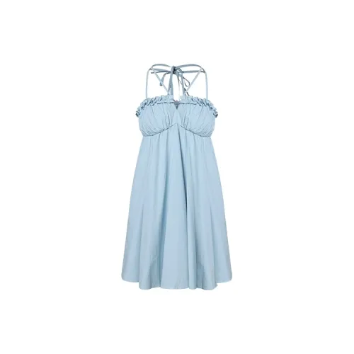 URBAN REVIVO Slip Dresses Women's Light Blue