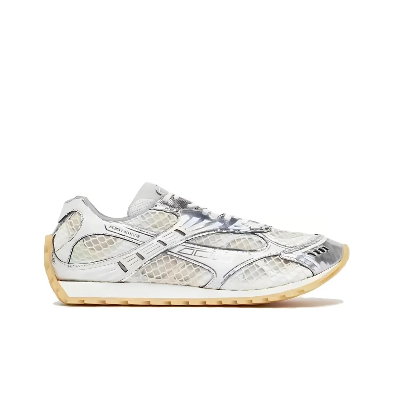 Bottega Veneta Orbit Shock Absorbers With Slip Resistant Features Low Top Casual Shoes Men's Silver White-1