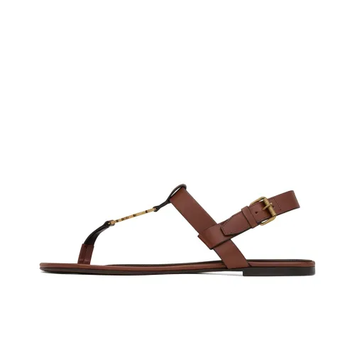SAINT LAURENT CASSANDRE Odor-Resistant Flip Flops Men's Brown