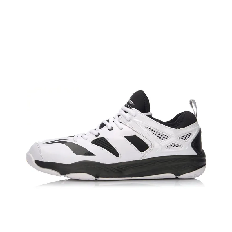 LiNing Cloud Motion Slip Resistant Lightweight Abrasion Resistant Low Top Badminton Shoes Men's White-0